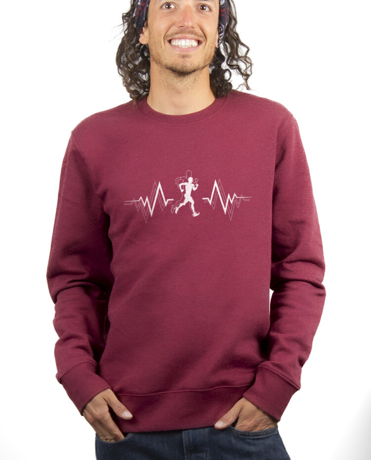 TRAIL BATTEMENTS DE COEUR Sweatshirt Pull Homme Bordeau PUBOR149