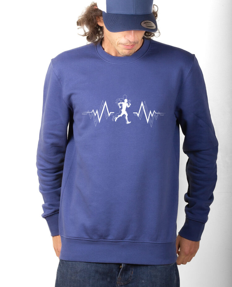 TRAIL BATTEMENTS DE COEUR Sweatshirt Pull Homme bleu PUBLE149