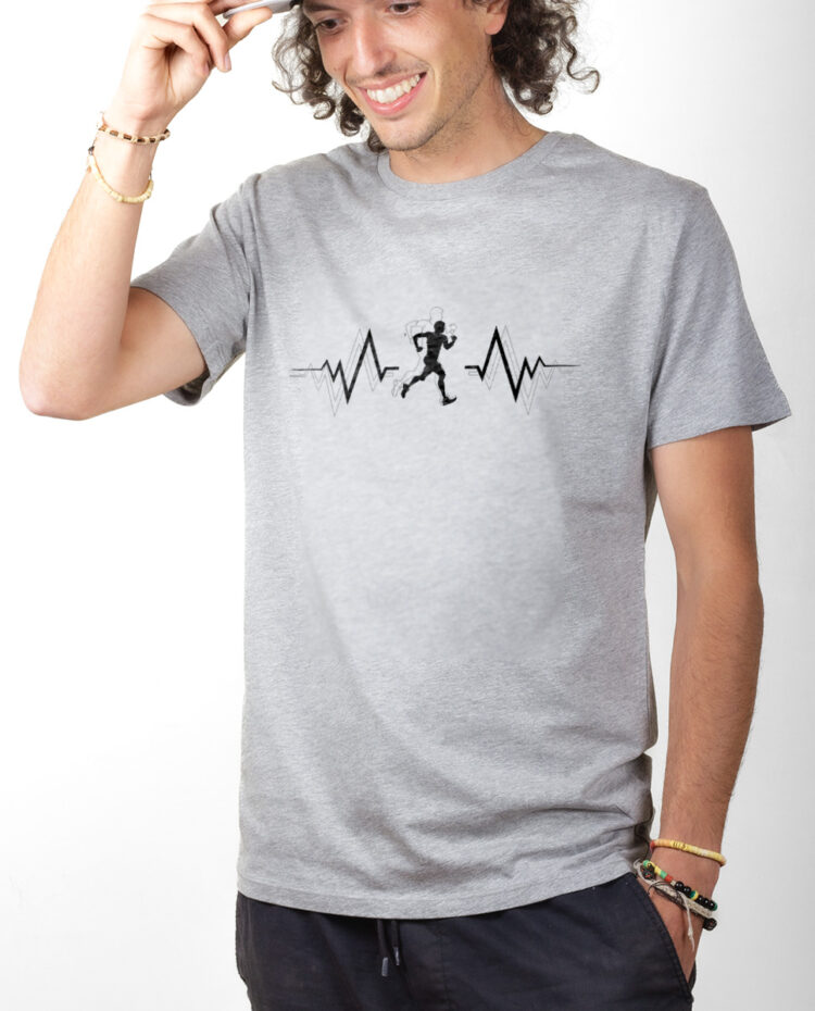 TRAIL BATTEMENTS DE COEUR T shirt Homme Gris TSHG149