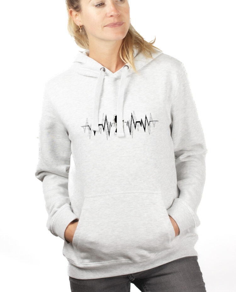 TREK RANDONEE BATTEMENTS DE COEUR hoodie Sweat capuche Femme Blanc SWFBLA150