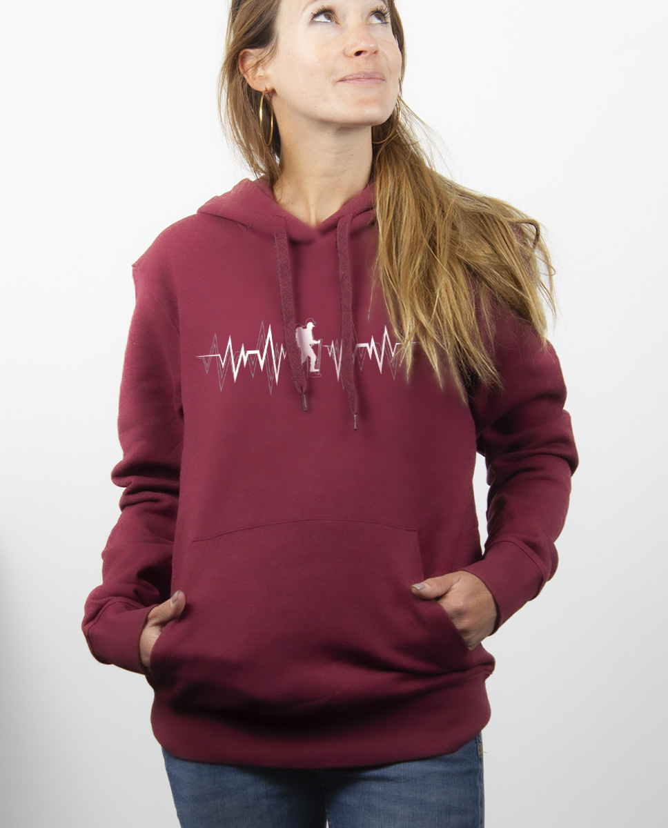 Sweat-shirt à capuche FEMME en coton BIO CŒUR