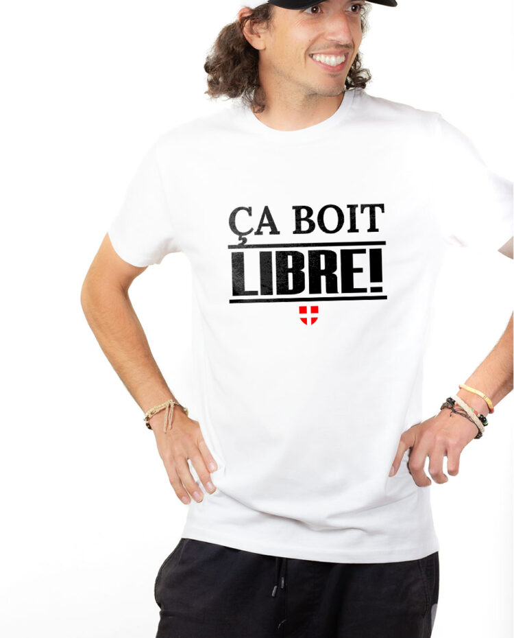 TSHB T shirt Homme Blanc CA BOIT LIBRE