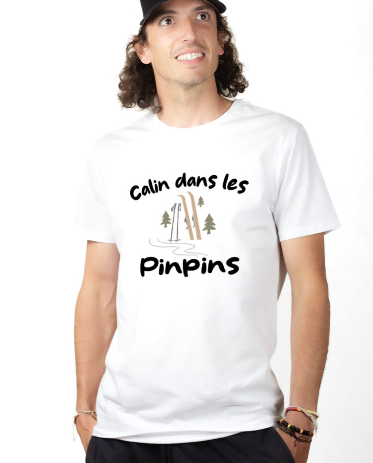 TSHB T shirt Homme Blanc CALIN DANS LES PINPINS