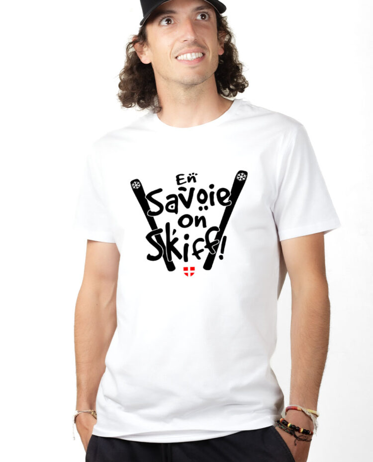 TSHB T shirt Homme Blanc EN SAVOIE ON SKIFF