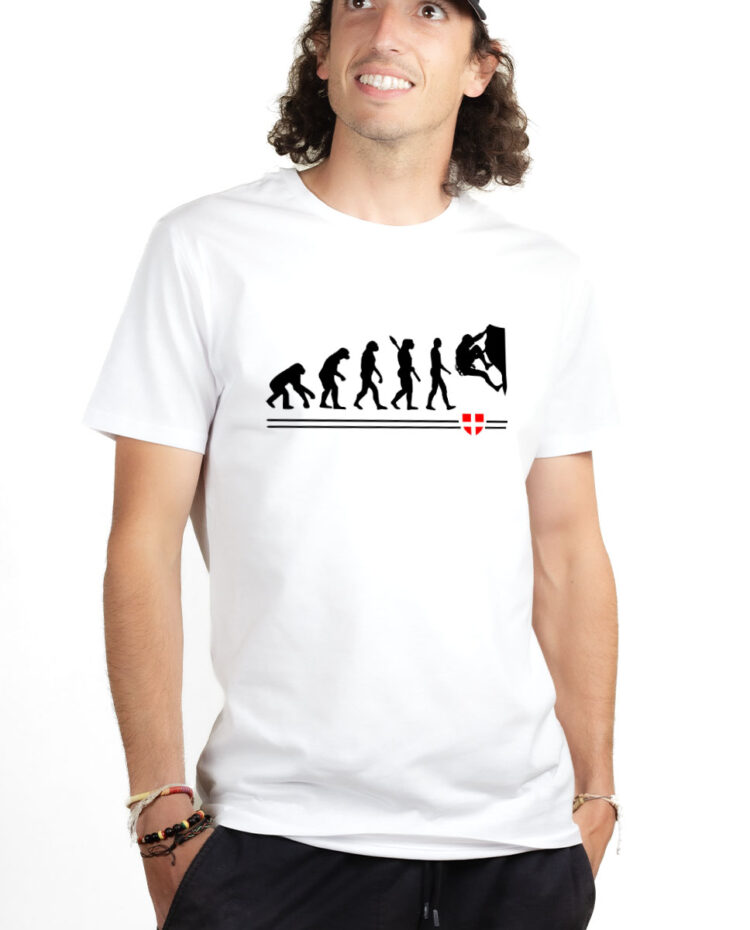TSHB T shirt Homme Blanc EVOLUTION ESCALADE