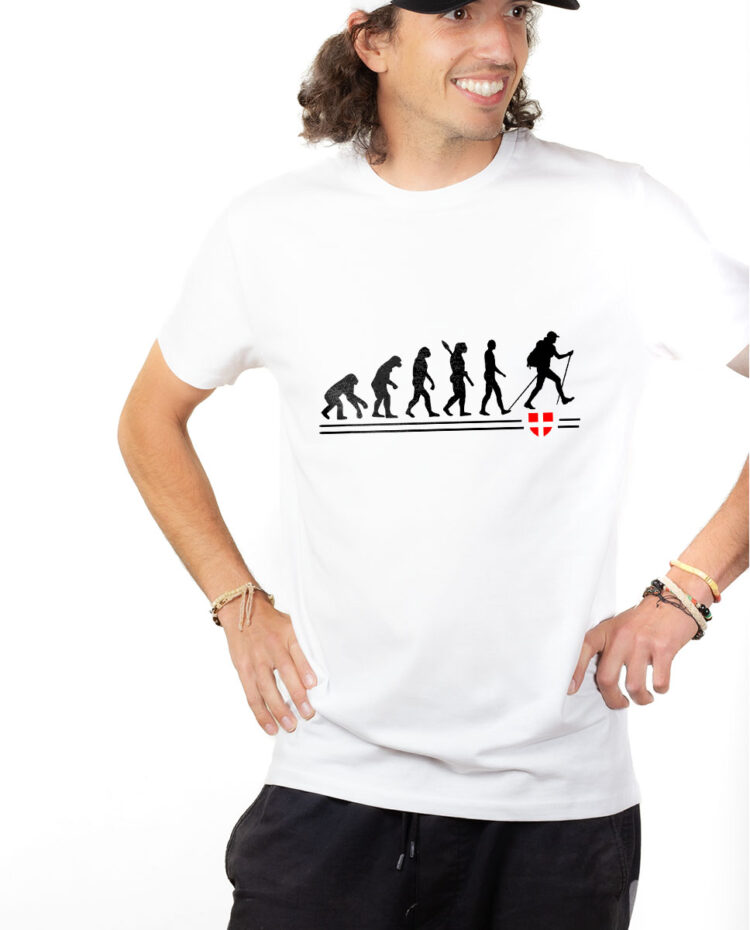 TSHB T shirt Homme Blanc Evolution randonneur