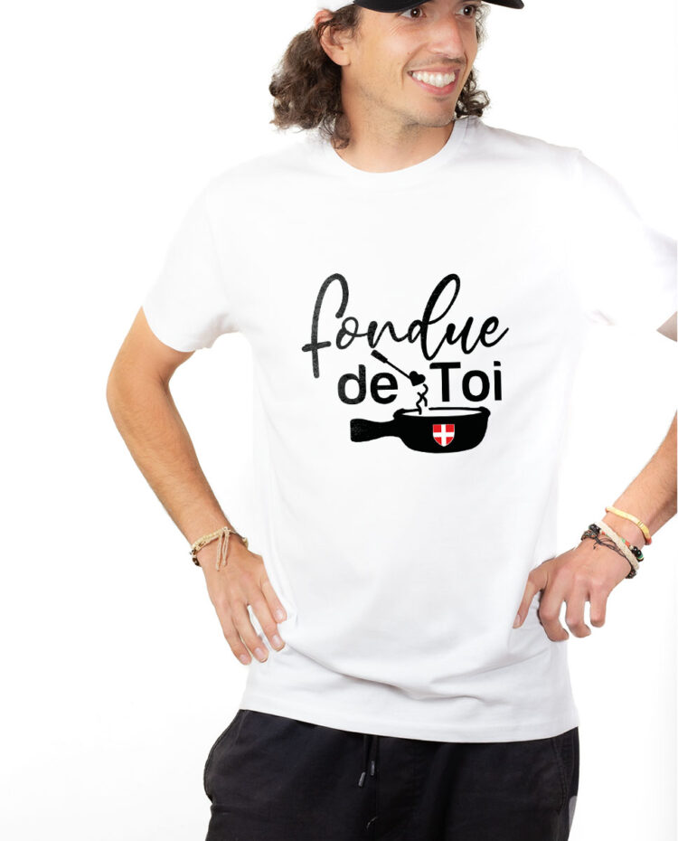 TSHB T shirt Homme Blanc FONDUE DE TOI