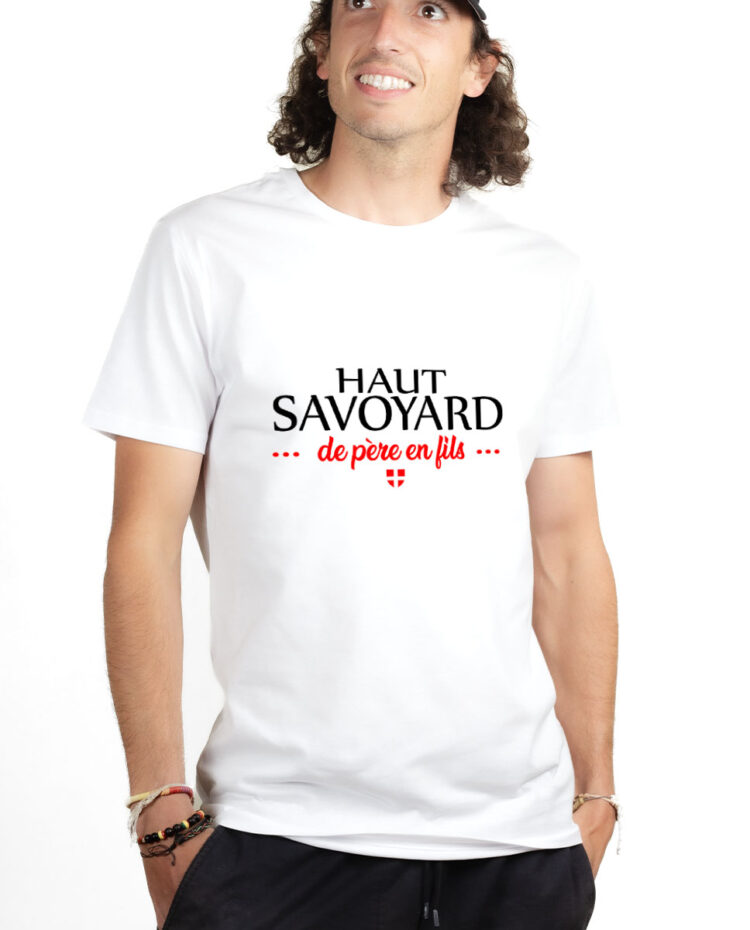 TSHB T shirt Homme Blanc HAUT SAVOYARD DE PERE EN FILS