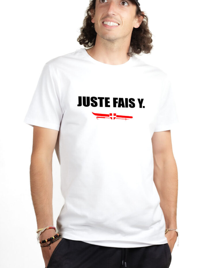 TSHB T shirt Homme Blanc JUSTE FAIS Y