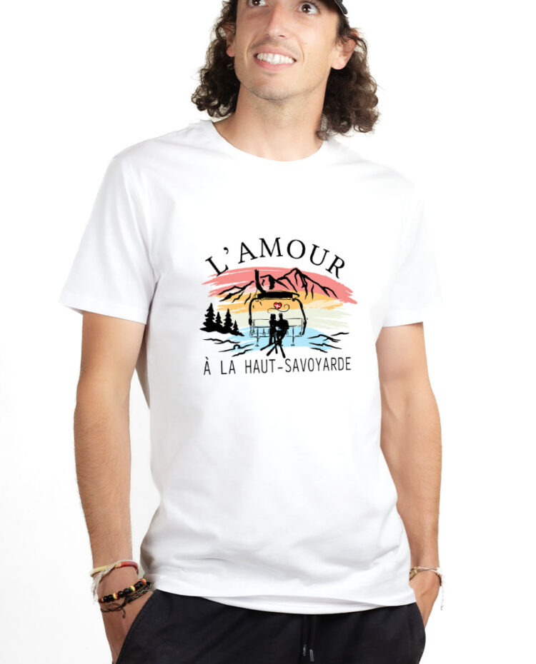 TSHB T shirt Homme Blanc L AMOUR A LA HAUT SAVOYARDE