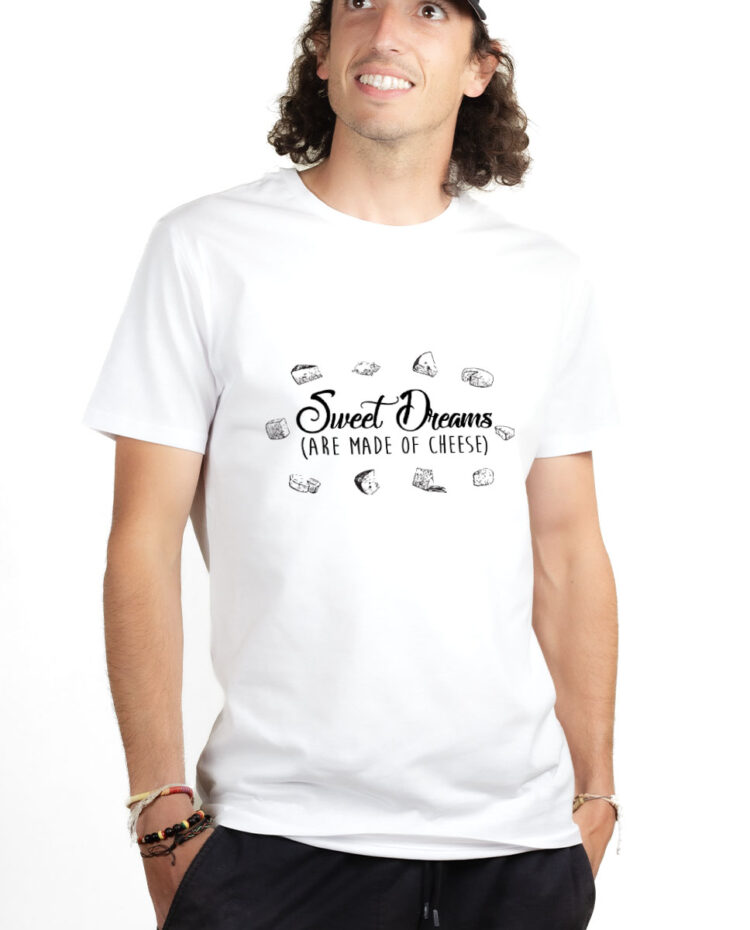 TSHB T shirt Homme Blanc SWEET DREAMS ARE MADE OF CHEESE