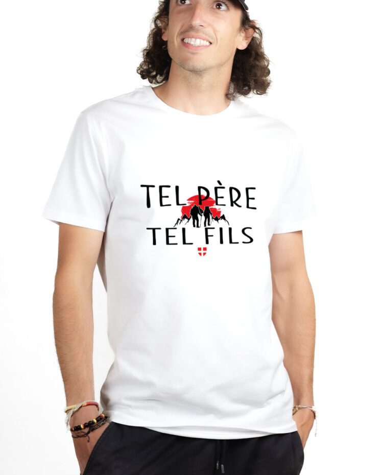 TSHB T shirt Homme Blanc TEL PERE TEL FILS