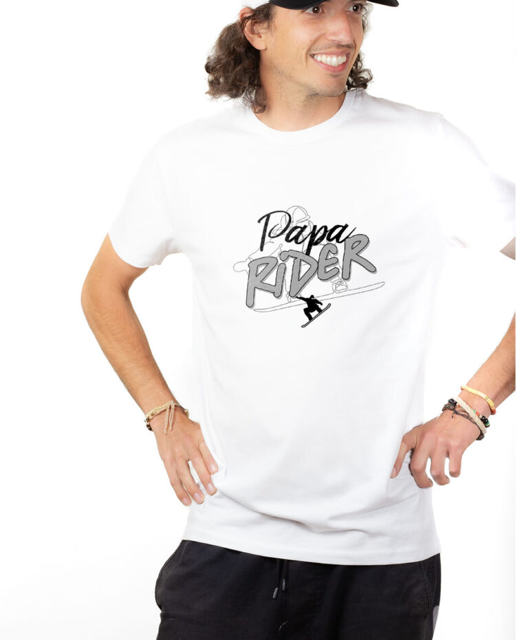 TSHB T shirt Homme Blanc papa rider