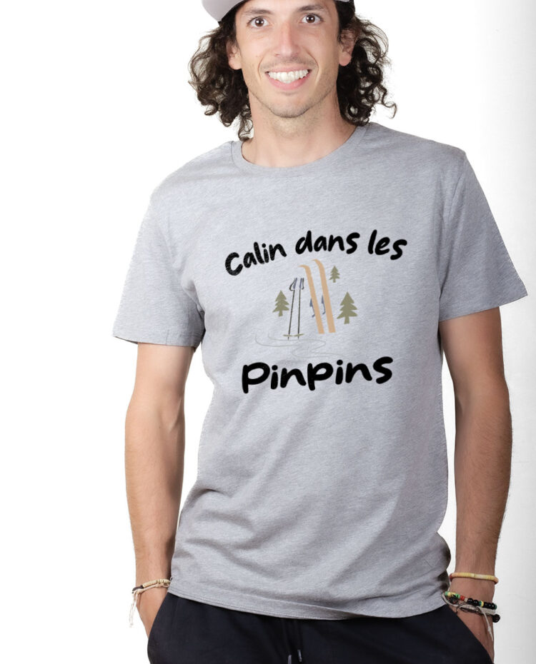 TSHG T shirt Homme Gris CALIN DANS LES PINPINS