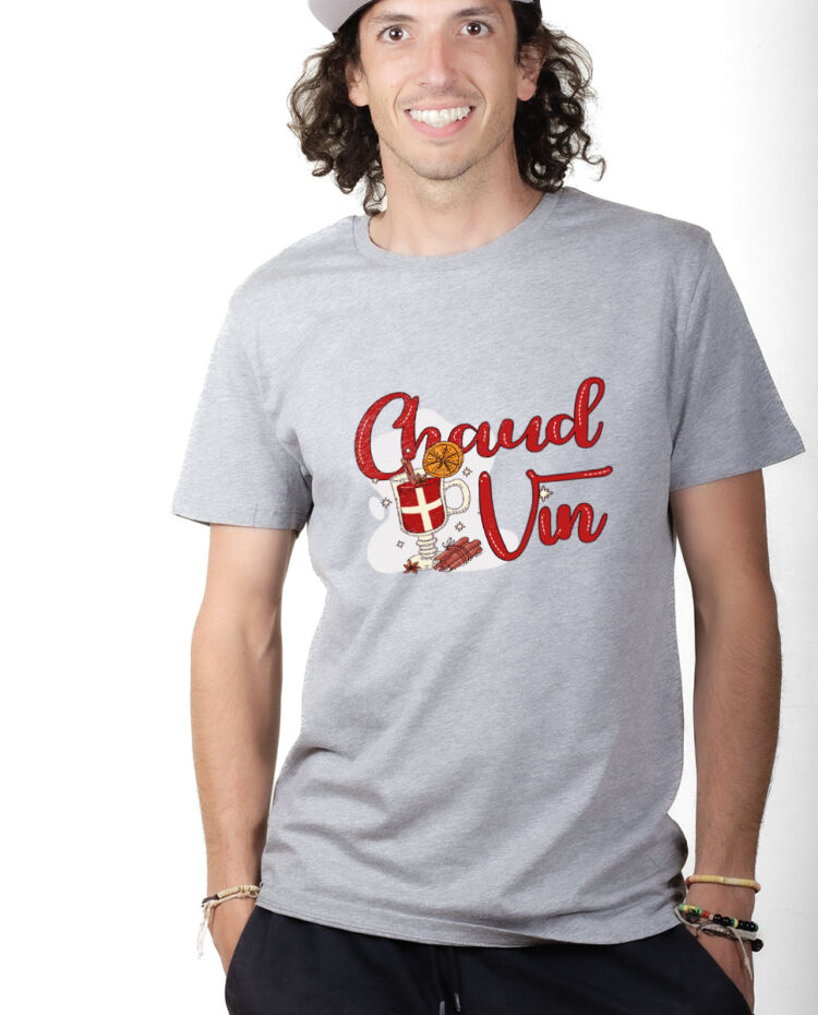 TSHG T shirt Homme Gris CHAUD VIN