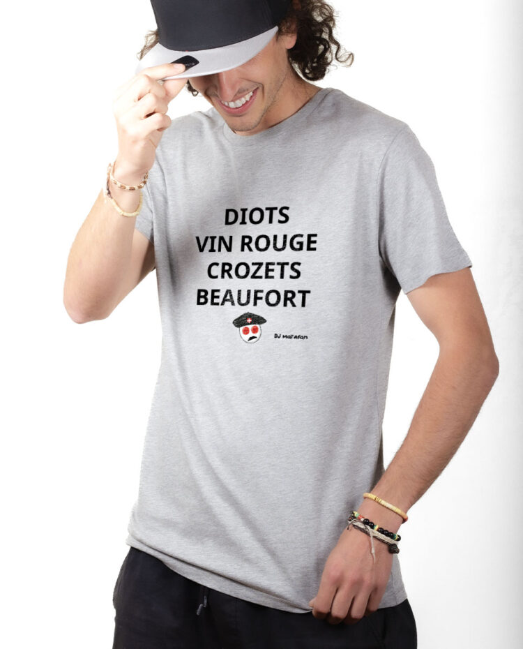 TSHG T shirt Homme Gris DIOTS VIN ROUGE CROZETS BEAUFORT