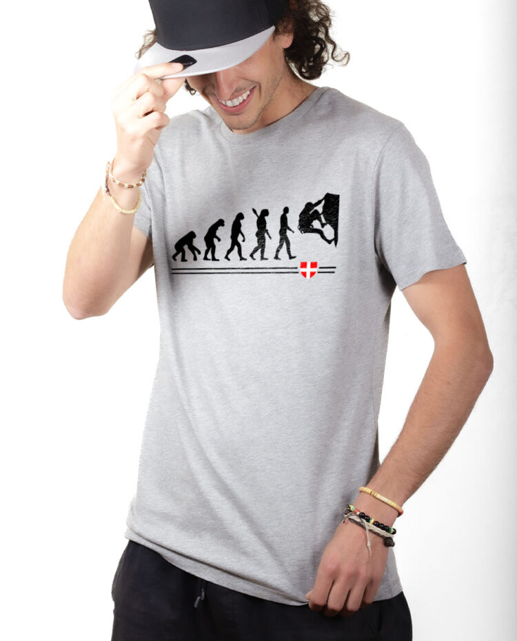 TSHG T shirt Homme Gris EVOLUTION ESCALADE