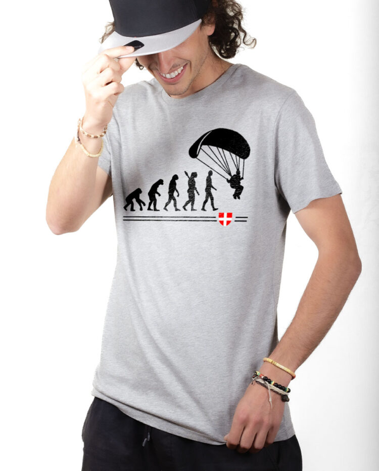 TSHG T shirt Homme Gris EVOLUTION PARAPENTE