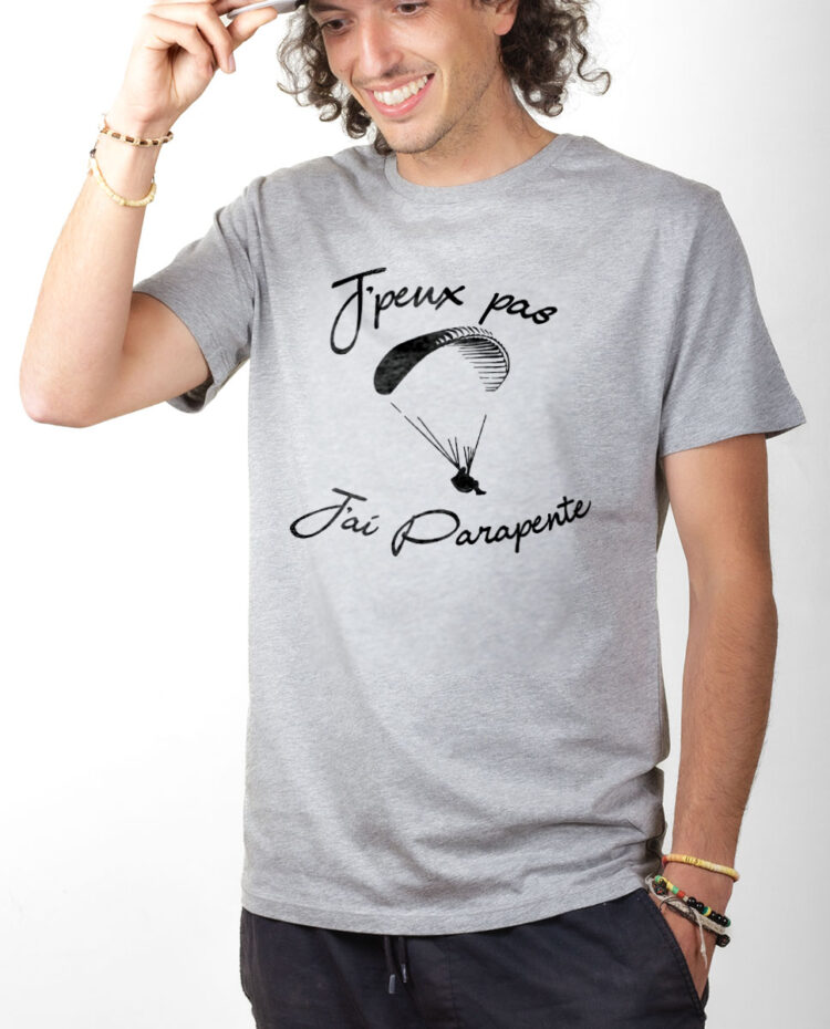 TSHG T shirt Homme Gris J PEUX PAS J AI PARAPENTE