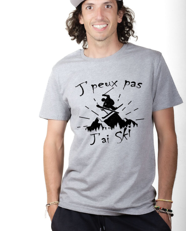 TSHG T shirt Homme Gris J PEUX PAS J AI SKI