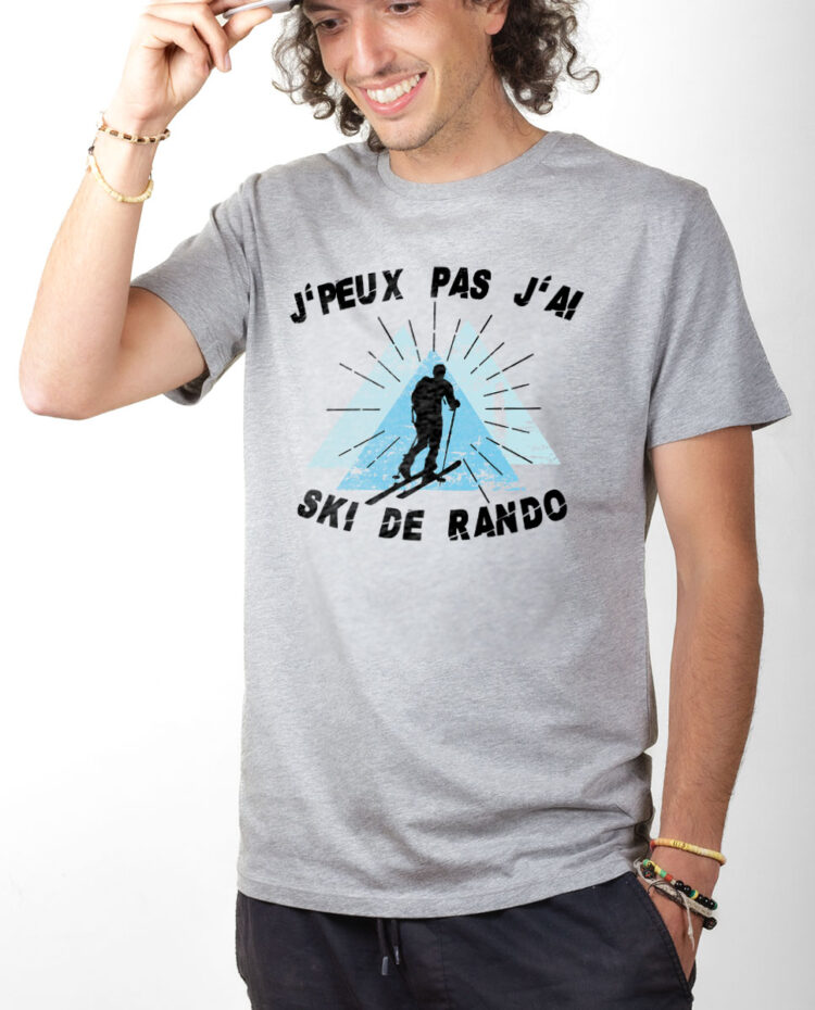 TSHG T shirt Homme Gris J PEUX PAS J AI SKI DE RANDO