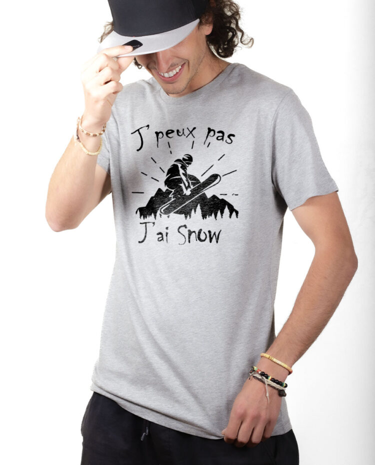 TSHG T shirt Homme Gris J PEUX PAS J AI SNOW