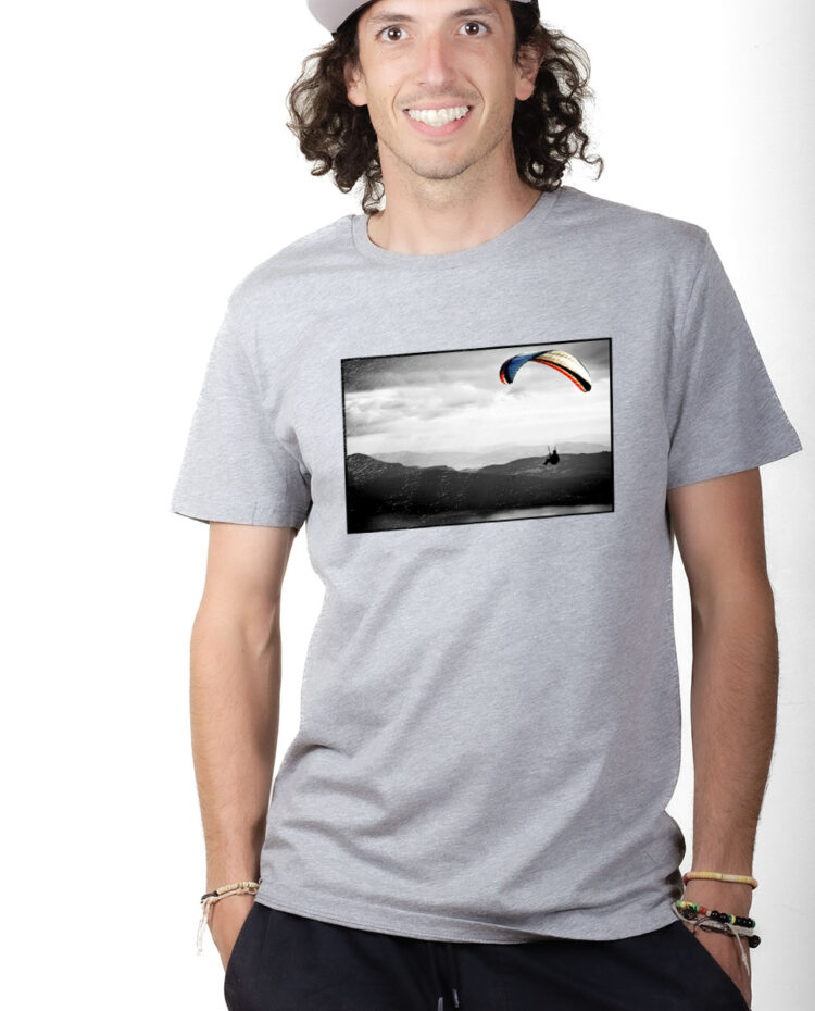 TSHG T shirt Homme Gris PAYSAGE PARAPENTE