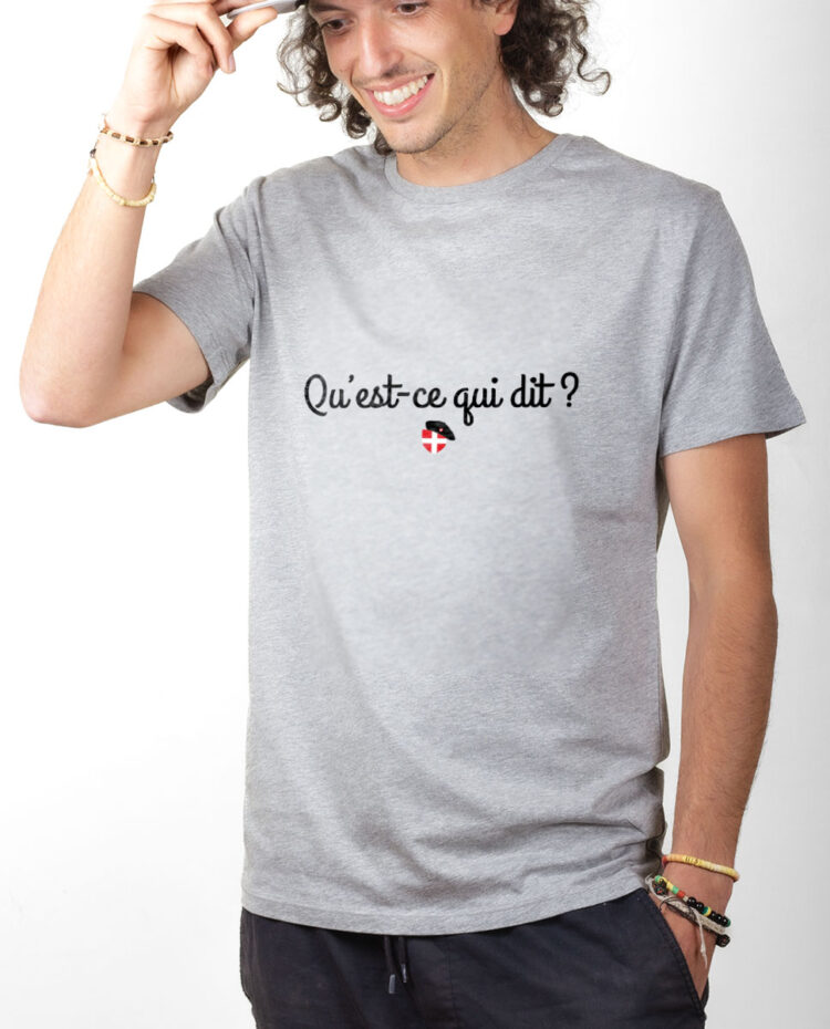 TSHG T shirt Homme Gris QUEST CE QUI DIT