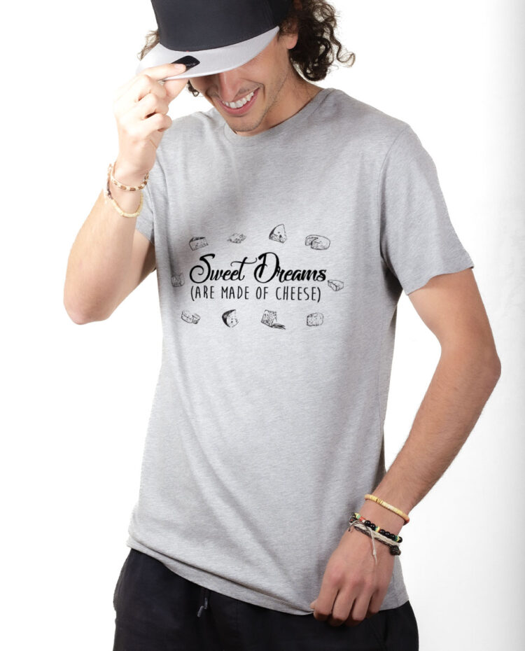 TSHG T shirt Homme Gris SWEET DREAMS ARE MADE OF CHEESE