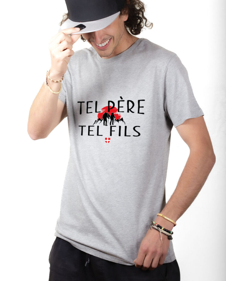 TSHG T shirt Homme Gris TEL PERE TEL FILS