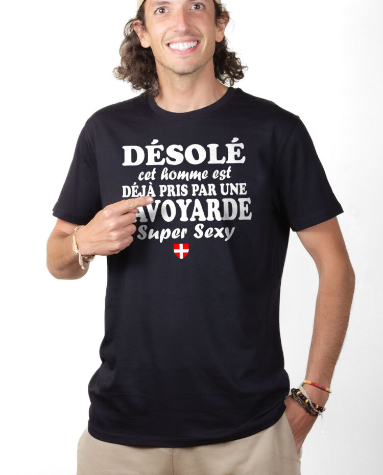 TSHN T shirt Homme Noir DEJA PRIS PAR UNE SAVOYARDE