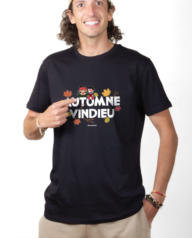 TSHN T shirt Homme Noir DJ MATAFAN AUTOMNE VINDIEU