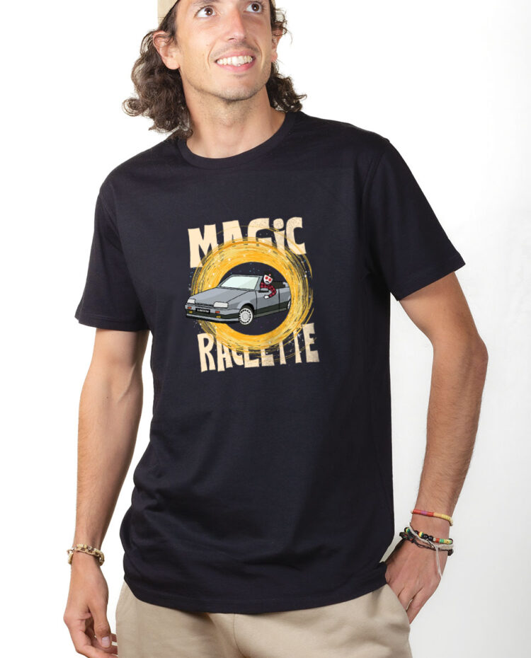 TSHN T shirt Homme Noir DJ MATAFAN MAGIC RACLETTE