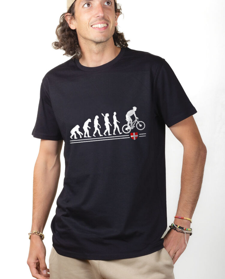 TSHN T shirt Homme Noir EVOLUTION VTT