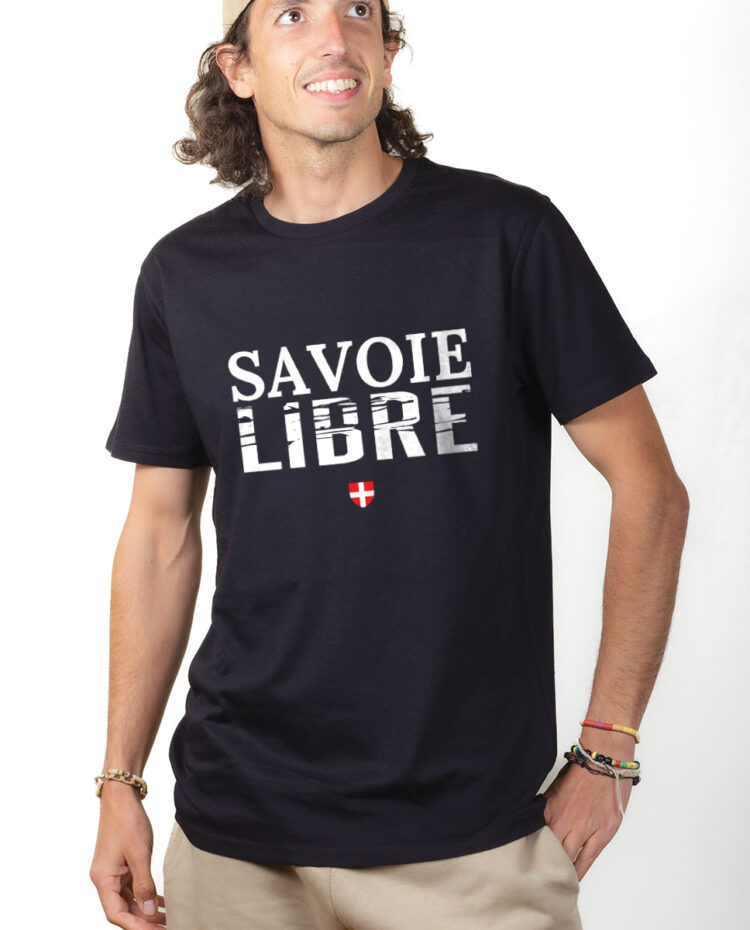 TSHN T shirt Homme Noir SAVOIE LIBRE