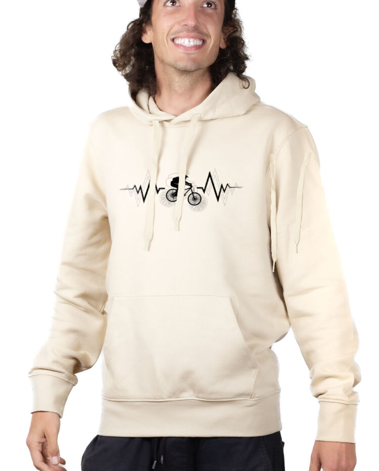 VTT ENDURO BATTEMENTS DE COEUR Hoodie Sweat capuche Homme Naturel SWHNAT151