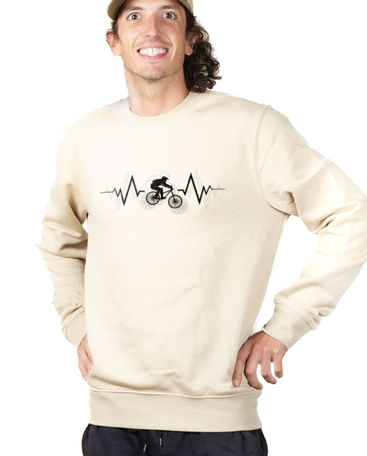 VTT ENDURO BATTEMENTS DE COEUR Sweatshirt Pull Homme Naturel PUNAT151