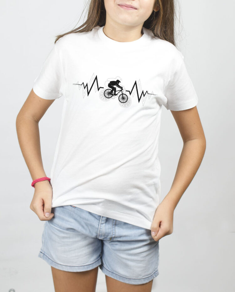 VTT ENDURO BATTEMENTS DE COEUR T SHIRT FILLE BLANC TSEB151