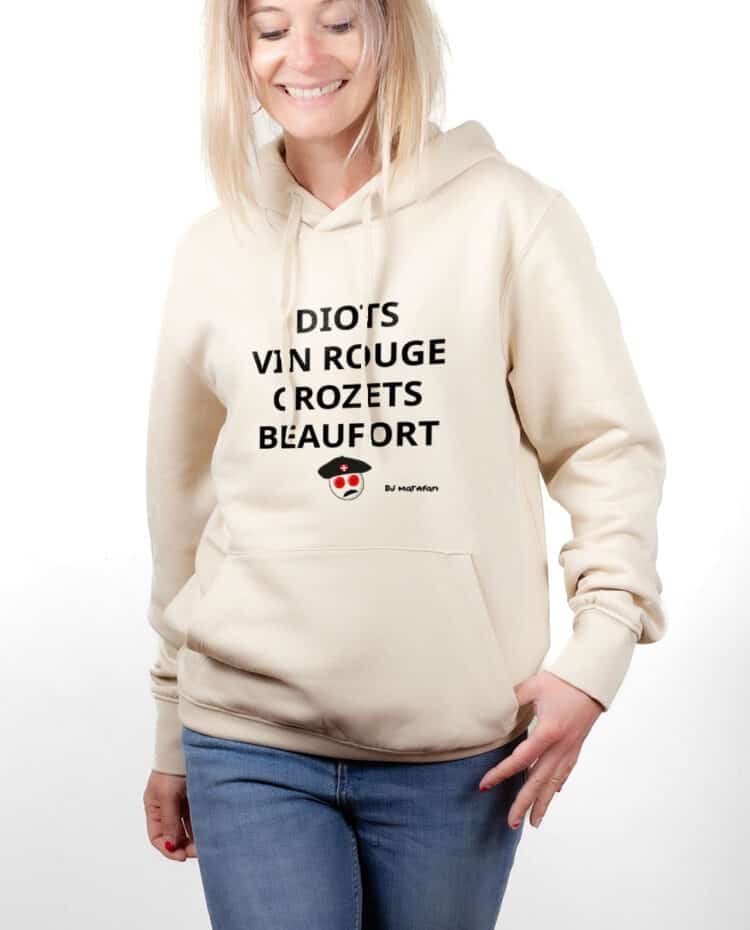 hoodie Sweat capuche Femme naturel SWFNAT DIOTS VIN ROUGE CROZETS BEAUFORT