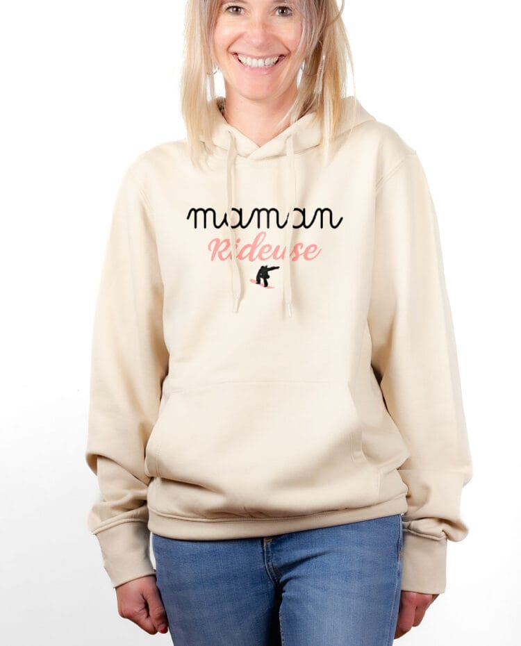 hoodie Sweat capuche Femme naturel SWFNAT MAMAN RIDEUSE