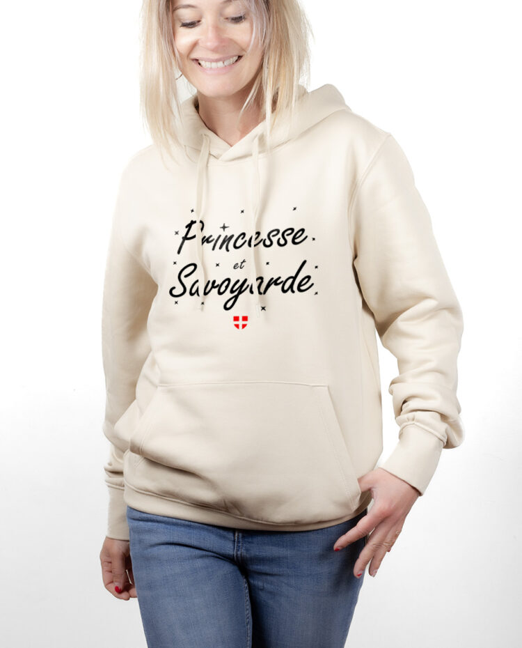 hoodie Sweat capuche Femme naturel SWFNAT PRINCESSE ET SAVOYARDE