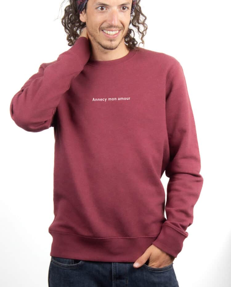 Annecy mon amour Sweatshirt Pull Homme Bordeau PUHBOR212