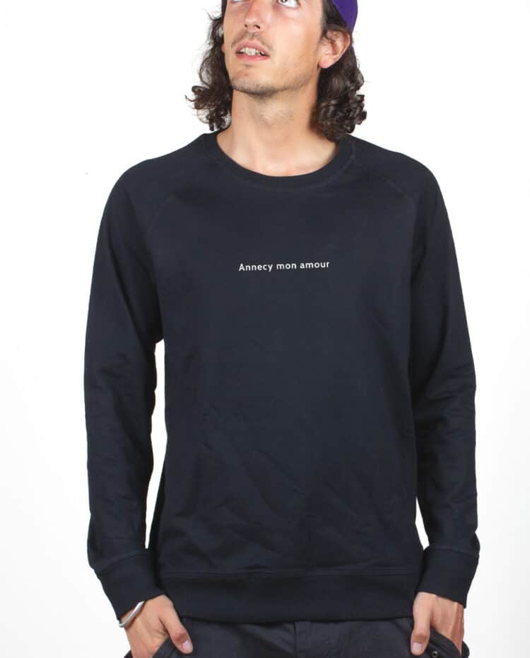 Annecy mon amour Sweatshirt Pull Homme Noir PUHNOI212
