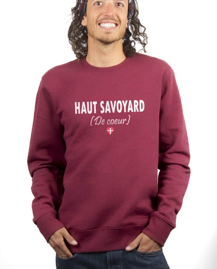 Haut savoyard de coeur Sweatshirt Pull Homme Bordeau PUHBOR228