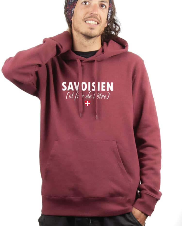 Savoisien et fier Hoodie Sweat capuche Homme bordeau SWHBOR232