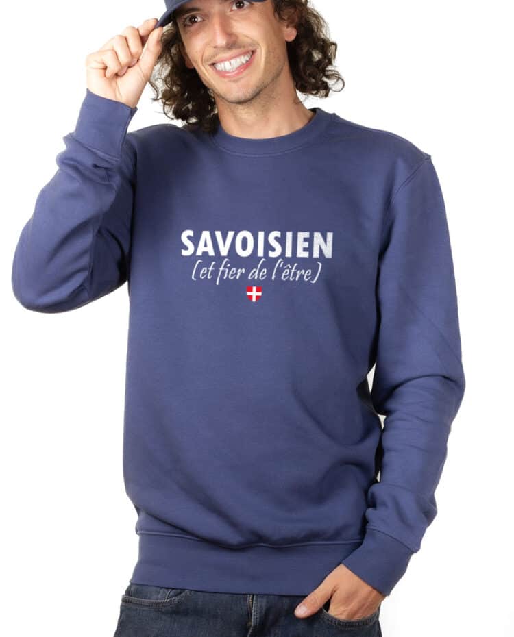 Savoisien et fier Sweatshirt Pull Homme bleu PUHBLE232