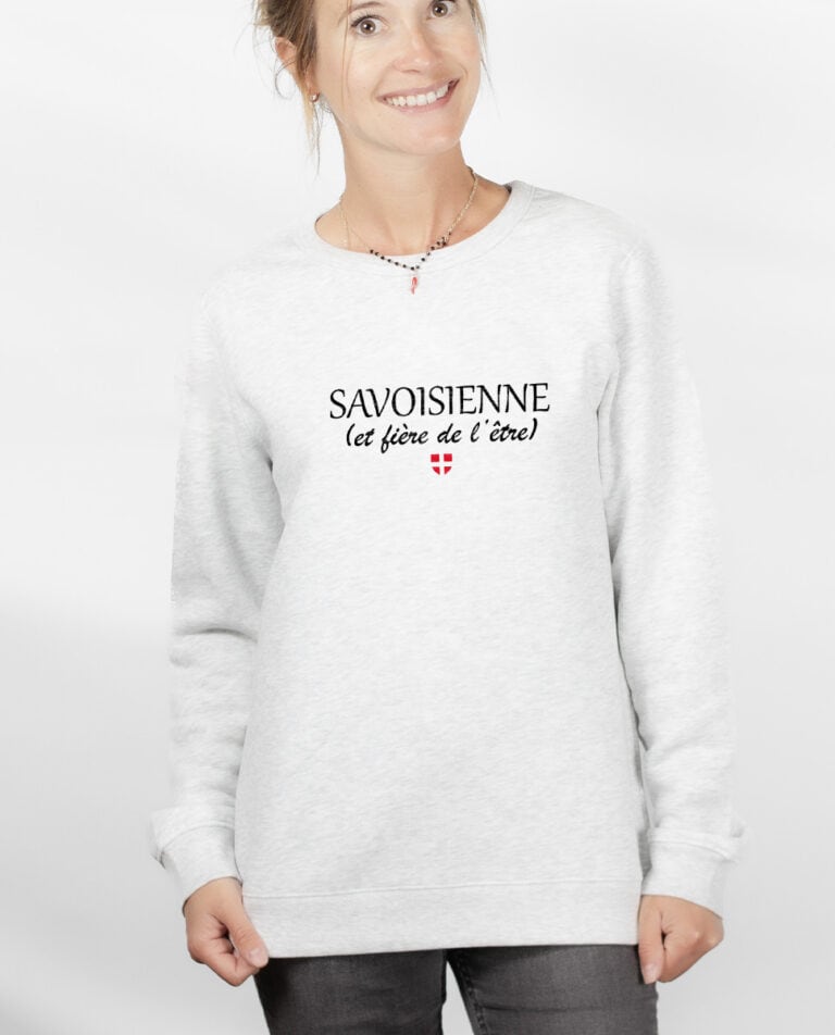 Savoisienne et fier Sweatshirt pull Femme Blanc PUFBLA233