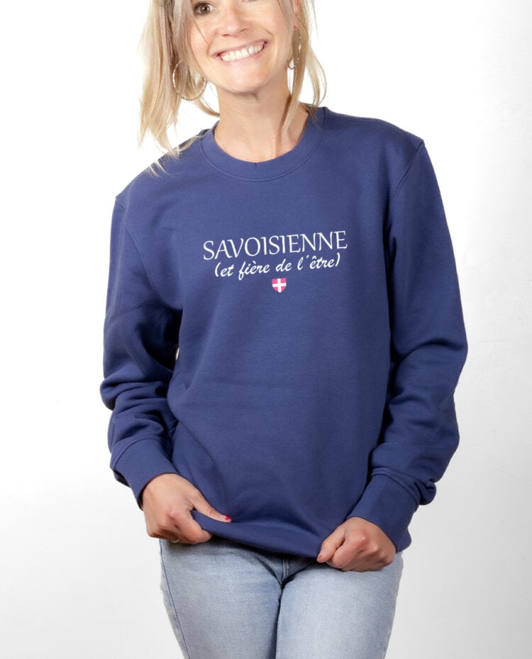 Savoisienne et fier Sweatshirt pull Femme Bleu PUFBLE233