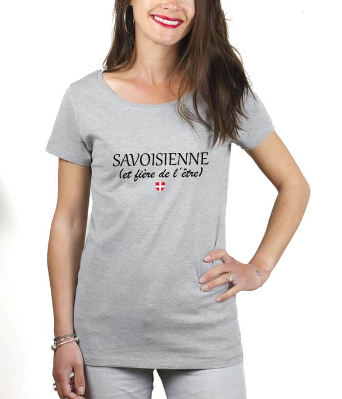 Savoisienne et fier T shirt Femme Gris TSFG233
