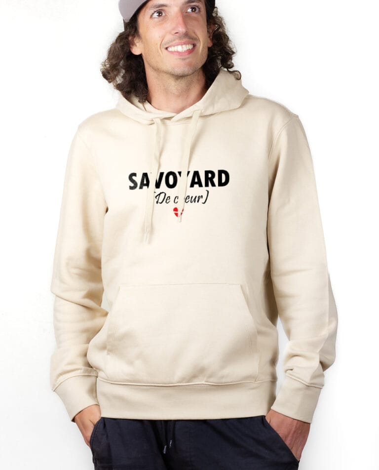 Savoyard de coeur Hoodie Sweat capuche Homme Naturel SWHNAT235